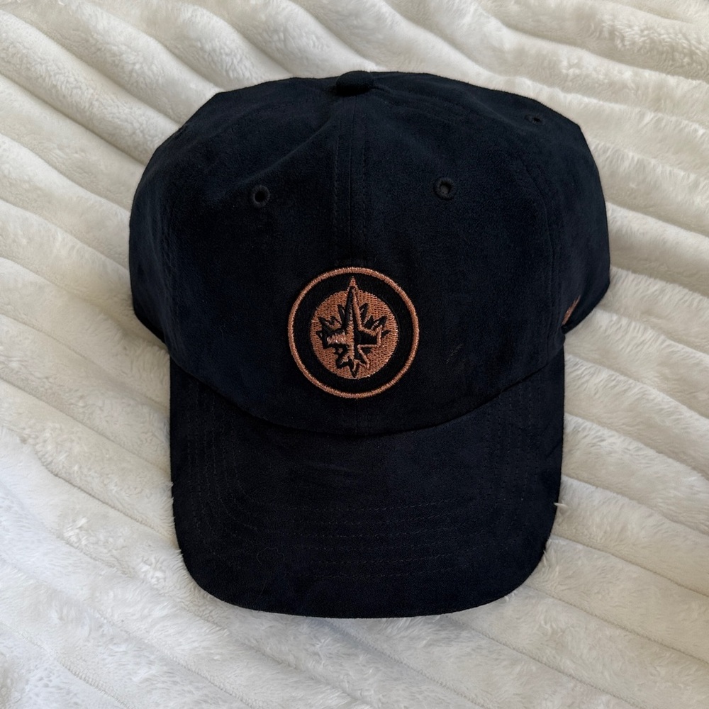 WINNIPEG JETS Dark Navy Blue Ball Cap w/ Pink Logo